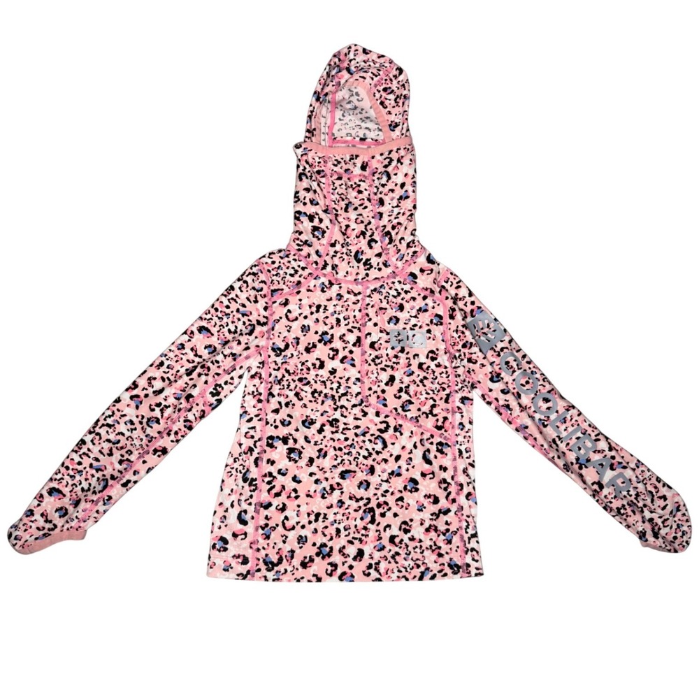 Coolibar Kids XS Pink Leopard Andros Fishing Hoodie UPF‎ 50 Sun Shirt 10089
